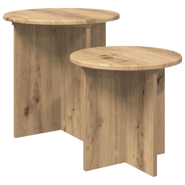 vidaXL Ensemble de tables d'appoint 2 pièces Chêne artisanal
