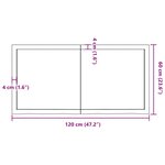 vidaXL Étagère murale 120x60x(2-4) cm bois de chêne massif non traité