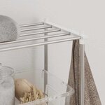 vidaXL Étagère pour machine à laver Blanc 70 x 27 x 136 cm Aluminium