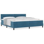 Lit Box Spring vidaXL avec Matelas Bleu Foncé 200x200 cm Velours