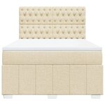 vidaXL Sommier à lattes de lit avec matelas Crème 160x200 cm Tissu
