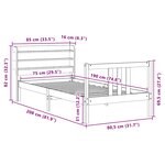 vidaXL Cadre de lit avec tête de lit sans matelas 75x190 cm