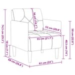 vidaXL Fauteuil avec accoudoirs gris foncé 55 cm velours