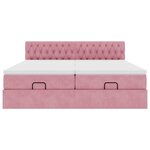 vidaXL Cadre de lit ottoman avec matelas rose 200x200 cm velours