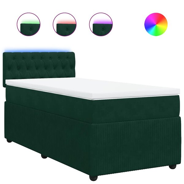 vidaXL Sommier à lattes de lit et matelas Vert foncé 80x200 cm Velours
