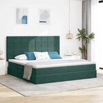 vidaXL Lit avec rangement et matelas Vert foncé 200 x 200 cm Velours