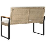vidaXL Banc extérieur Beige et blanc crème 107 x 61 x 80 cm polyrotin