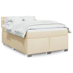 vidaXL Sommier à lattes de lit avec matelas Crème 140x190 cm Tissu