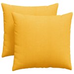 vidaXL Coussins de canapé 2 Pièces Jaune clair 45 x 45 cm