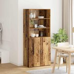 vidaXL Haut Armoire Bois Ancien 80 x 42 5 x 185 cm Bois d'ingénierie