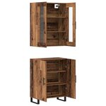 vidaXL Haut Armoire 2 Pièces Bois ancien Bois d'ingénierie