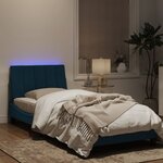 vidaXL Cadre de lit avec lumières LED bleu 90x190 cm velours