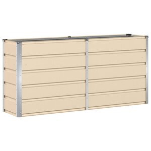 vidaXL Jardinière Ivoire 160 x 40 x 75 cm Acier