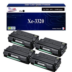 T3AZUR -4x Toners compatibles avec Xerox Phaser 3320 (106R02307/106R02305) - Noir