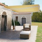 vidaXL Auvent manuel rétractable sur pied 450x350 cm Jaune/Blanc
