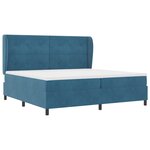 Lit à ressort vidaXL avec matelas bleu foncé 200x200 cm en velours