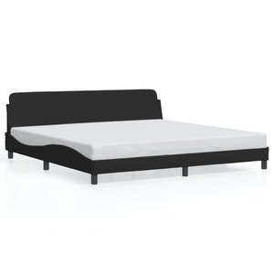 vidaXL Cadre de lit Dover noir 200x200 cm tissu