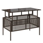 vidaXL Salon de jardin avec coussins 4 Pièces marron résine tressée verre