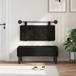 vidaXL Tête de lit suspendue Avec lumière LED Noir Simili cuir