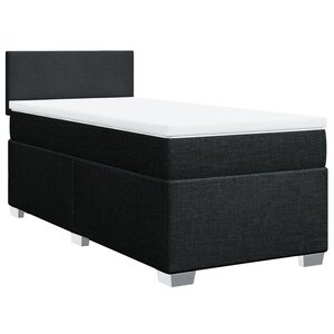 vidaXL Sommier à lattes de lit et matelas Noir 80x200 cm Tissu