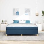 vidaXL Lit à ressorts avec matelas Bleu et Blanc 180 x 200 cm tissu