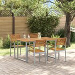 vidaXL Ensemble de jardin 5 pièces en bois d'acacia et métal