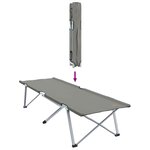 vidaXL Lit de camping pliant 2 Pièces Gris 62 x 194 x 42 cm Tissu Oxford