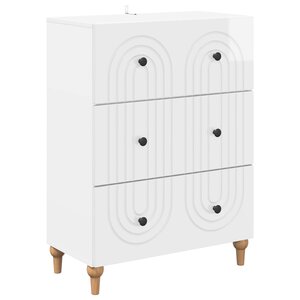 vidaXL Armoire à tiroirs Blanc brillant 66 x 34 5 x 90 cm
