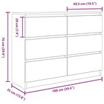 vidaXL Buffet chêne noir 100x35x76 cm bois d'ingénierie