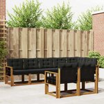 vidaXL Ensemble de canapés d'extérieur 8 pc Naturel et Noir