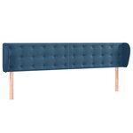 vidaXL Tête de lit avec oreilles Bleu foncé 203x23x78/88 cm Velours
