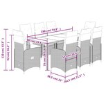 vidaXL Ensemble de bistro de jardin 9 Pièces coussins gris poly rotin