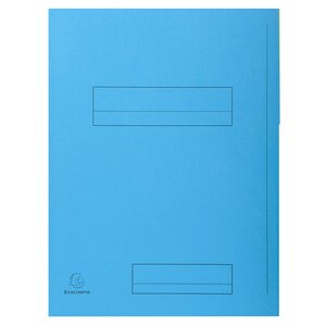 Paquet De 50 Chemises Imprimées 2 Rabats Super 210 - 24x32cm - Bleu Clair - X 5 - Exacompta