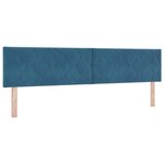 vidaXL Lit à ressort LED avec matelas Bleu foncé 200 x 200 cm Velours