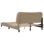 vidaXL Cadre de lit avec lumières LED cappuccino 140x200 cm similicuir