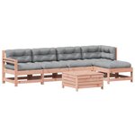 vidaXL Salon de jardin 6 Pièces avec coussins bois massif Douglas