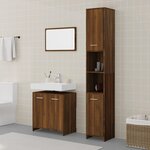 vidaXL Ensemble de meubles de salle de bain 3 Pièces Chêne marron