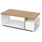 Table basse rectangulaire ACCESS - 3 Niches - chêne Hamilton et blanc - 91 8 x 50 x 36 cm