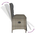 vidaXL Ensemble de salle à manger de jardin de 7 pièces avec coussins en rattan poly gris