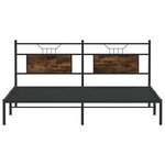vidaXL Cadre de lit sans matelas chêne fumé 183x203 cm bois ingénierie