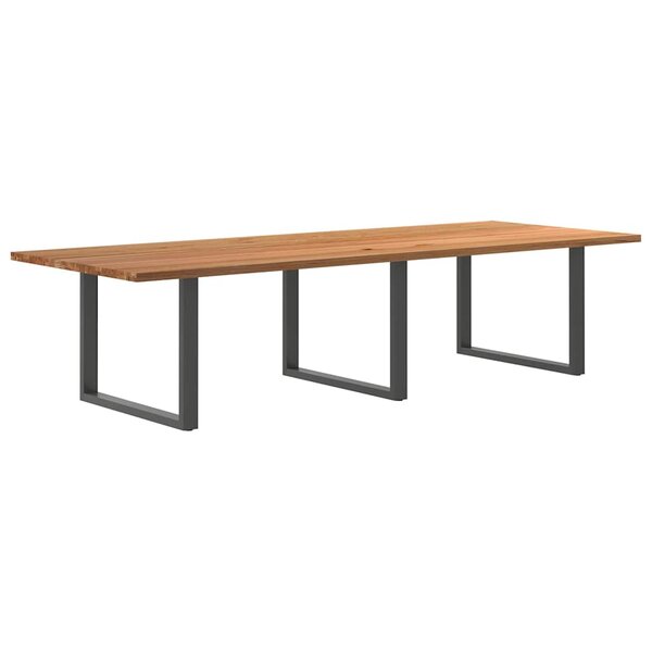 vidaXL Table à manger marron clair bois de chêne massif rectangulaire