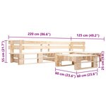 vidaXL Canapés de jardin palette 4 Pièces Naturel Bois