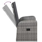 vidaXL Ensemble de Salle à Manger de Jardin de 7 Pièces avec Coussins Gris Poly Rattan Acacia