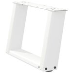 vidaXL Pieds de table basse en U 2 pièces Blanc 40 x (30-31) cm Acier