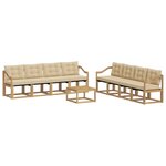 vidaXL Ensemble de canapés d'extérieur 9 pc Blanc et Beige