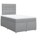 vidaXL Sommier à lattes de lit et matelas gris clair 120x190 cm tissu