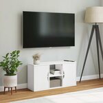 vidaXL Meuble TV ODDA blanc 79x24x40 cm bois massif pin