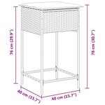 vidaXL Tabourets de bar jardin coussins lot de 2 gris résine tressée