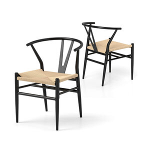 Lot de 2 chaises de salle à manger 46 x 59 x 73 cm confort ergonomique style moderne en métal noir 20_0011858