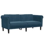 vidaXL Canapé à 2 places bleu velours